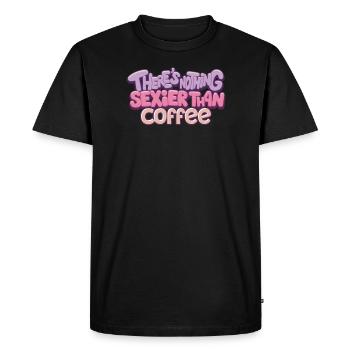 Coffee lover, caffeine addict and - Men's Premium Organic T-Shirt - black - Front - Nico (187cm)