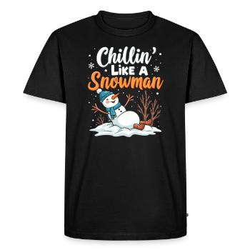 Winter Weather Enthusiast Snowstorm Chaser & Snow - Men's Premium Organic T-Shirt - black - Front - Nico (187cm)