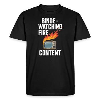 Binge Watching Marathon pour les fans de séries et de films - T-shirt Premium bio Homme - noir - Devant - Nico (187cm)