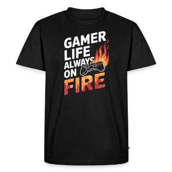 La vie de jeu pour les amateurs de jeux et le rétro - T-shirt Premium bio Homme - noir - Devant - Nico (187cm)