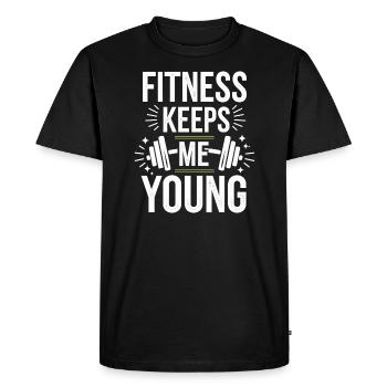 La forme physique me garde jeune – un mode de vie actif pour - T-shirt Premium bio Homme - noir - Devant - Nico (187cm)