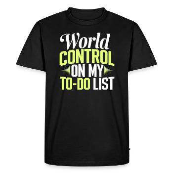 Global Conspiracy - Men's Premium Organic T-Shirt - black - Front - Nico (187cm)