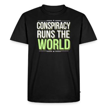Conspiration mondiale du Nouvel Ordre Mondial - T-shirt Premium bio Homme - noir - Devant - Nico (187cm)