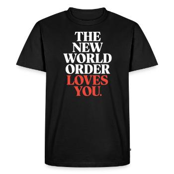 Global Conspiracy - Men's Premium Organic T-Shirt - black - Front - Nico (187cm)