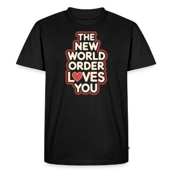 Global Conspiracy - Men's Premium Organic T-Shirt - black - Front - Nico (187cm)