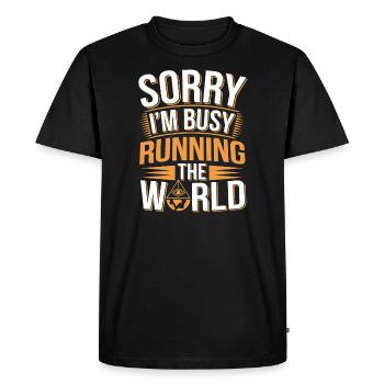 Global Conspiracy - Men's Premium Organic T-Shirt - black - Front - Nico (187cm)