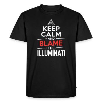 Global Conspiracy - Men's Premium Organic T-Shirt - black - Front - Nico (187cm)