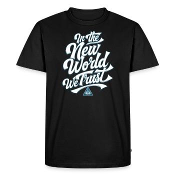 Verschwörung Der Neuen Weltordnung Globale - Männer Premium Bio T-Shirt - Schwarz - Vorne - Nico (187cm)