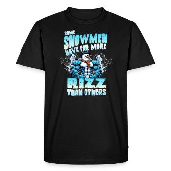 Snowmen with more Rizz Culture Christmas magic - Men's Premium Organic T-Shirt - black - Front - Nico (187cm)