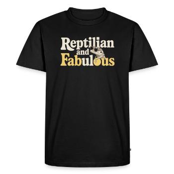 Lizard People Reptile Conspiracy And Secret - Men's Premium Organic T-Shirt - black - Front - Nico (187cm)