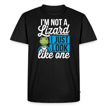 Lizard People Reptile Conspiracy And Secret - Men's Premium Organic T-Shirt - black - Front - Nico (187cm)