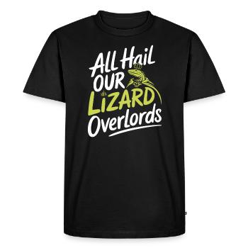 Lizard People Reptile Conspiracy And Secret - Men's Premium Organic T-Shirt - black - Front - Nico (187cm)