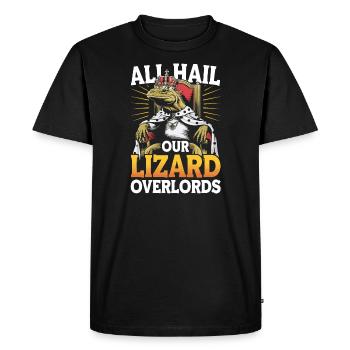 Lizard People Reptile Conspiracy And Secret - Men's Premium Organic T-Shirt - black - Front - Nico (187cm)