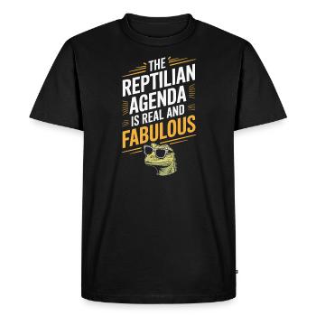 Lizard People Reptile Conspiracy And Secret - Men's Premium Organic T-Shirt - black - Front - Nico (187cm)