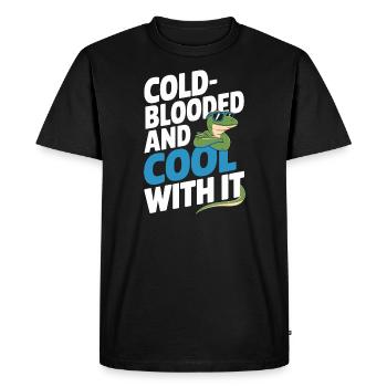 Lizard People Reptile Conspiracy And Secret - Men's Premium Organic T-Shirt - black - Front - Nico (187cm)