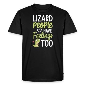 Lizard People Reptile Conspiracy And Secret - Men's Premium Organic T-Shirt - black - Front - Nico (187cm)