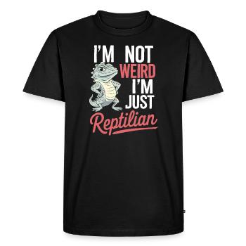 Lizard People Reptile Conspiracy And Secret - Men's Premium Organic T-Shirt - black - Front - Nico (187cm)
