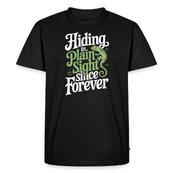 Lizard People Reptile Conspiracy And Secret - Men's Premium Organic T-Shirt - black - Front - Nico (187cm)
