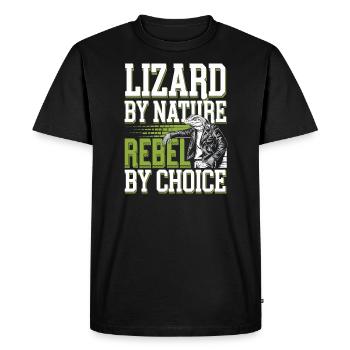 Lizard People Reptile Conspiracy And Secret - Men's Premium Organic T-Shirt - black - Front - Nico (187cm)