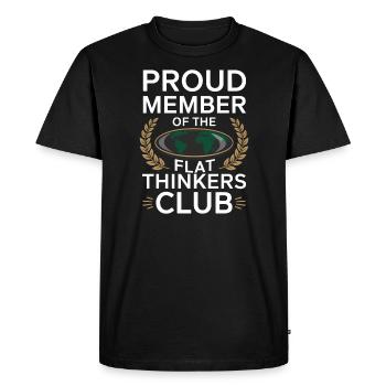 Flat Earth Satire Funny Conspiracy And - Men's Premium Organic T-Shirt - black - Front - Nico (187cm)