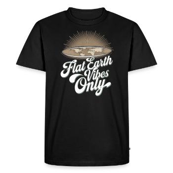 Flat Earth Satire Funny Conspiracy And - Men's Premium Organic T-Shirt - black - Front - Nico (187cm)