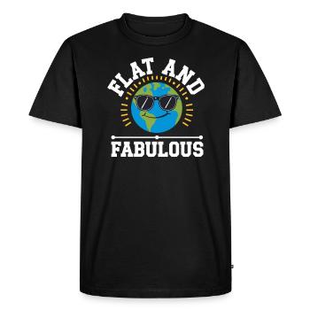 Flat Earth Satire Funny Conspiracy And - Men's Premium Organic T-Shirt - black - Front - Nico (187cm)