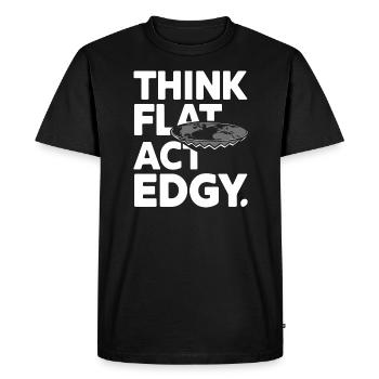 Flat Earth Satire Funny Conspiracy And - Men's Premium Organic T-Shirt - black - Front - Nico (187cm)