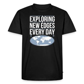 Flat Earth Satire Funny Conspiracy And - Men's Premium Organic T-Shirt - black - Front - Nico (187cm)