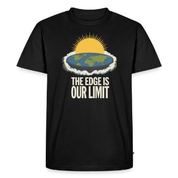 Flat Earth Satire Funny Conspiracy And - Men's Premium Organic T-Shirt - black - Front - Nico (187cm)