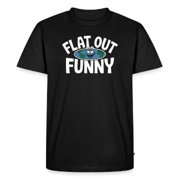 Flat Earth Satire Funny Conspiracy And - Men's Premium Organic T-Shirt - black - Front - Nico (187cm)