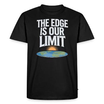Flat Earth Satire Funny Conspiracy And - Men's Premium Organic T-Shirt - black - Front - Nico (187cm)