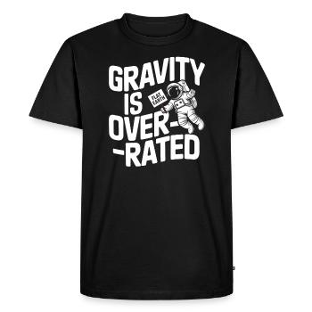 Flat Earth Satire Funny Conspiracy And - Men's Premium Organic T-Shirt - black - Front - Nico (187cm)