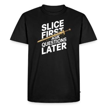 Renaissance Swordsman Hema Historical - Men's Premium Organic T-Shirt - black - Front - Nico (187cm)