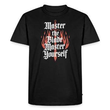 Renaissance Swordsman Hema Historical - Men's Premium Organic T-Shirt - black - Front - Nico (187cm)