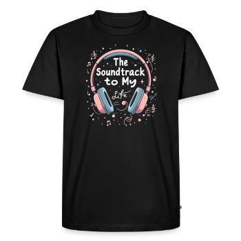Accros aux écouteurs Un son immersif haut de gamme - T-shirt Premium bio Homme - noir - Devant - Nico (187cm)