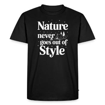 Souvenirs de camping nostalgiques, ambiance rétro, - T-shirt Premium bio Homme - noir - Devant - Nico (187cm)