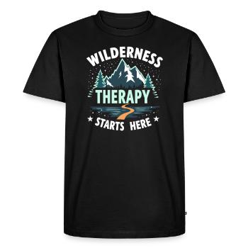 Souvenirs de camping nostalgiques, ambiance rétro, - T-shirt Premium bio Homme - noir - Devant - Nico (187cm)