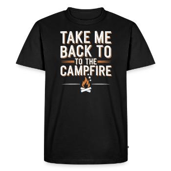 Souvenirs de camping nostalgiques, ambiance rétro, - T-shirt Premium bio Homme - noir - Devant - Nico (187cm)