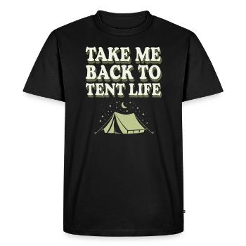 Souvenirs de camping nostalgiques, ambiance rétro, - T-shirt Premium bio Homme - noir - Devant - Nico (187cm)
