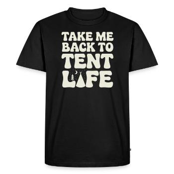 Souvenirs de camping nostalgiques, ambiance rétro, - T-shirt Premium bio Homme - noir - Devant - Nico (187cm)