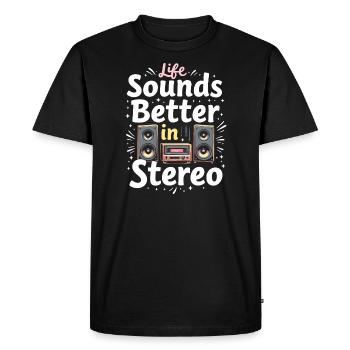 High-quality premium sound for audiophile culture - Men's Premium Organic T-Shirt - black - Front - Nico (187cm)