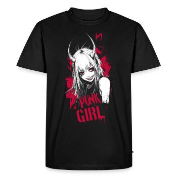 Punk Girl - Men's Premium Organic T-Shirt - black - Front - Nico (187cm)
