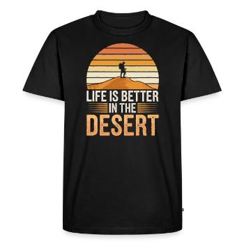 Des vagabonds du désert, des sentiers accidentés et des - T-shirt Premium bio Homme - noir - Devant - Nico (187cm)