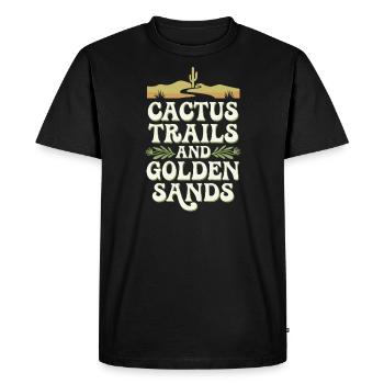 Des vagabonds du désert, des sentiers accidentés et des - T-shirt Premium bio Homme - noir - Devant - Nico (187cm)