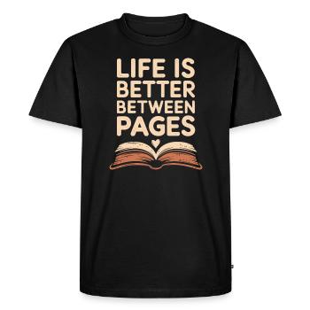 Humour livresque, Citations de lecture pleines d’, Littéraire - T-shirt Premium bio Homme - noir - Devant - Nico (187cm)