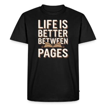 Humour livresque, Citations de lecture pleines d’, Littéraire - T-shirt Premium bio Homme - noir - Devant - Nico (187cm)