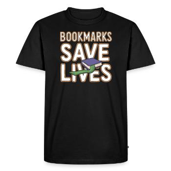 Humour livresque, Citations de lecture pleines d’, Littéraire - T-shirt Premium bio Homme - noir - Devant - Nico (187cm)