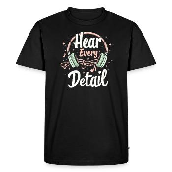 Accros aux écouteurs Un son immersif haut de gamme - T-shirt Premium bio Homme - noir - Devant - Nico (187cm)