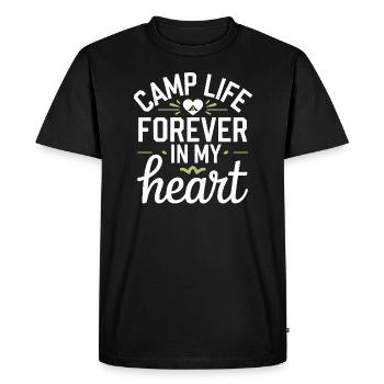 Souvenirs de camping nostalgiques, ambiance rétro, - T-shirt Premium bio Homme - noir - Devant - Nico (187cm)