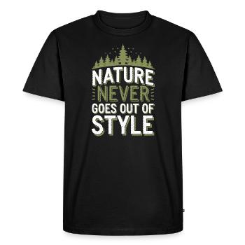 Souvenirs de camping nostalgiques, ambiance rétro, - T-shirt Premium bio Homme - noir - Devant - Nico (187cm)